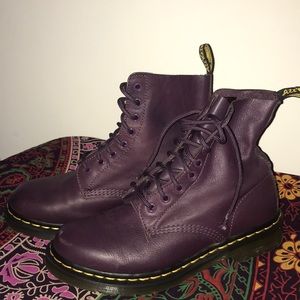 Pascal Purple Virginia Leather 8-Eye Boots